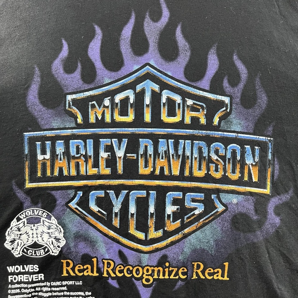 Harley Davidson Darc Sport Shirt Mens 3XL Chrome Sweet Chrome Flame Sleeves RARE - Picture 4 of 16